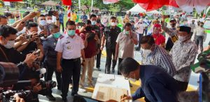 Peletakan Batu Pertama Gedung Layanan Dinas Perpustakaan Bone