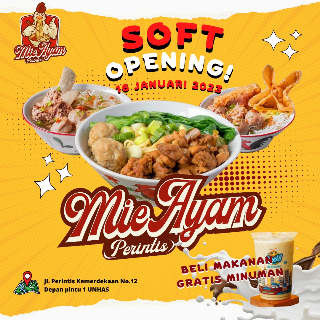 soft opening mie ayam perintis