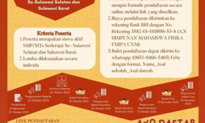 Ayo Ikuti Olimpiade Fisika Universitas Negeri Makassar
