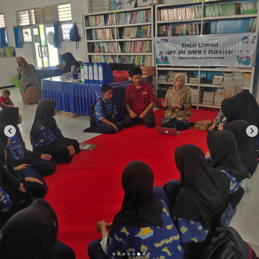 Kegiatan Pembelajaran Cerpen dalam Ekskul Literasi di UPT SPF SMPN 9 makassar dalam dua bulan terakhir