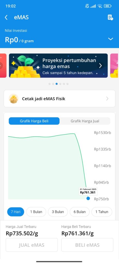 Harga Emas di Aplikasi DANA